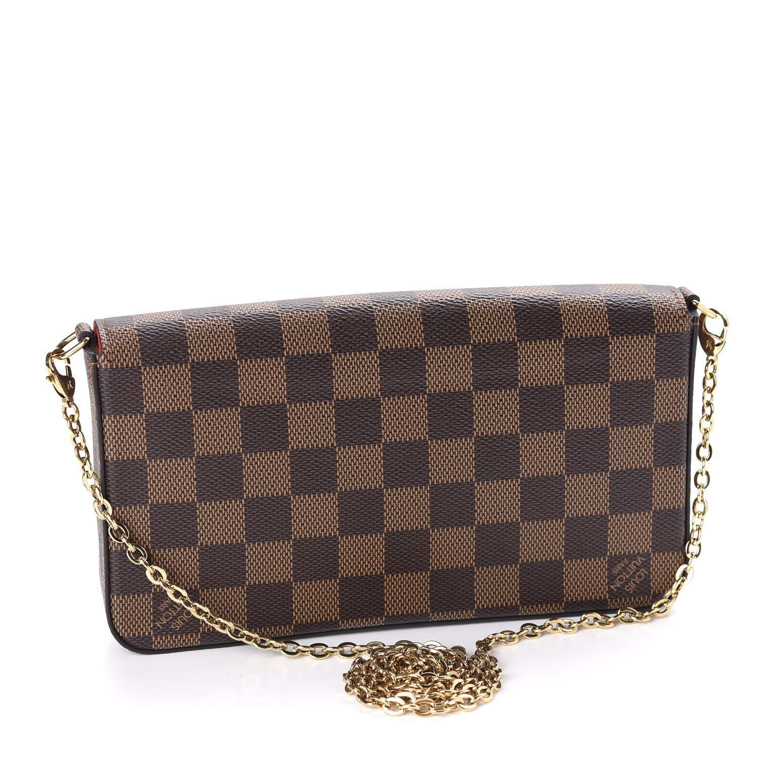 Louis Vuitton Damier Ebene Pochette Felicie Chain Wallet 3 of 11