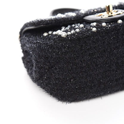 Chanel Tweed Pearl Mini Cosmos Flap Black 8 of 10