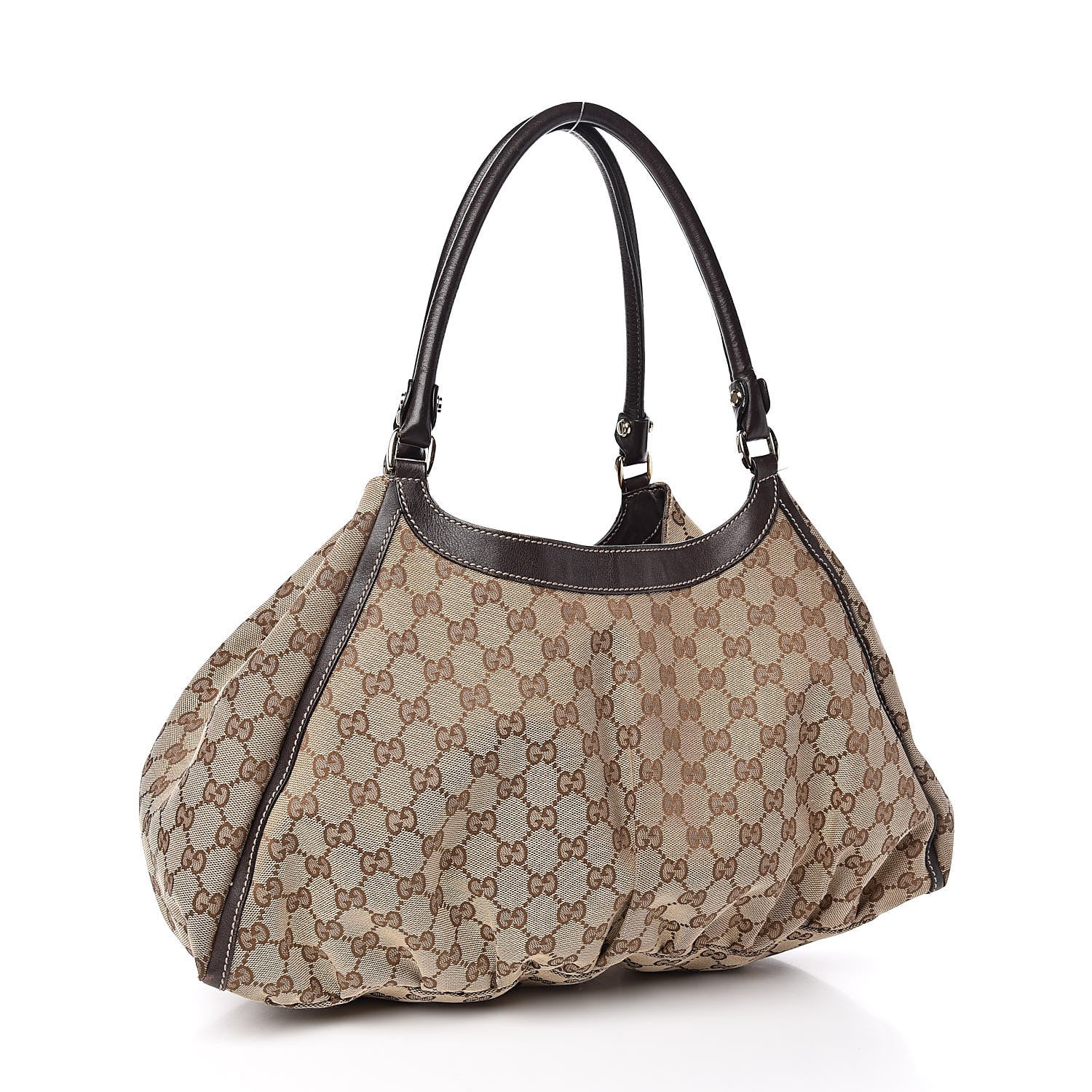 Gucci Monogram Large D Ring Hobo Dark Brown 3 of 15