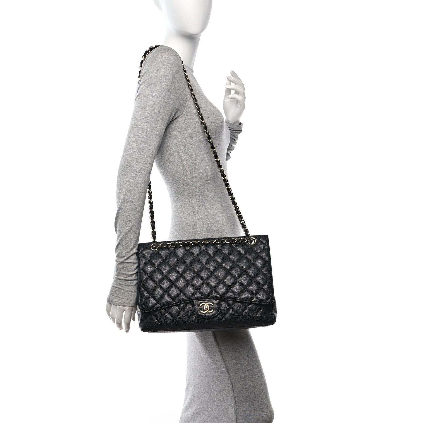Caviar Quilted Maxi Single Flap Black