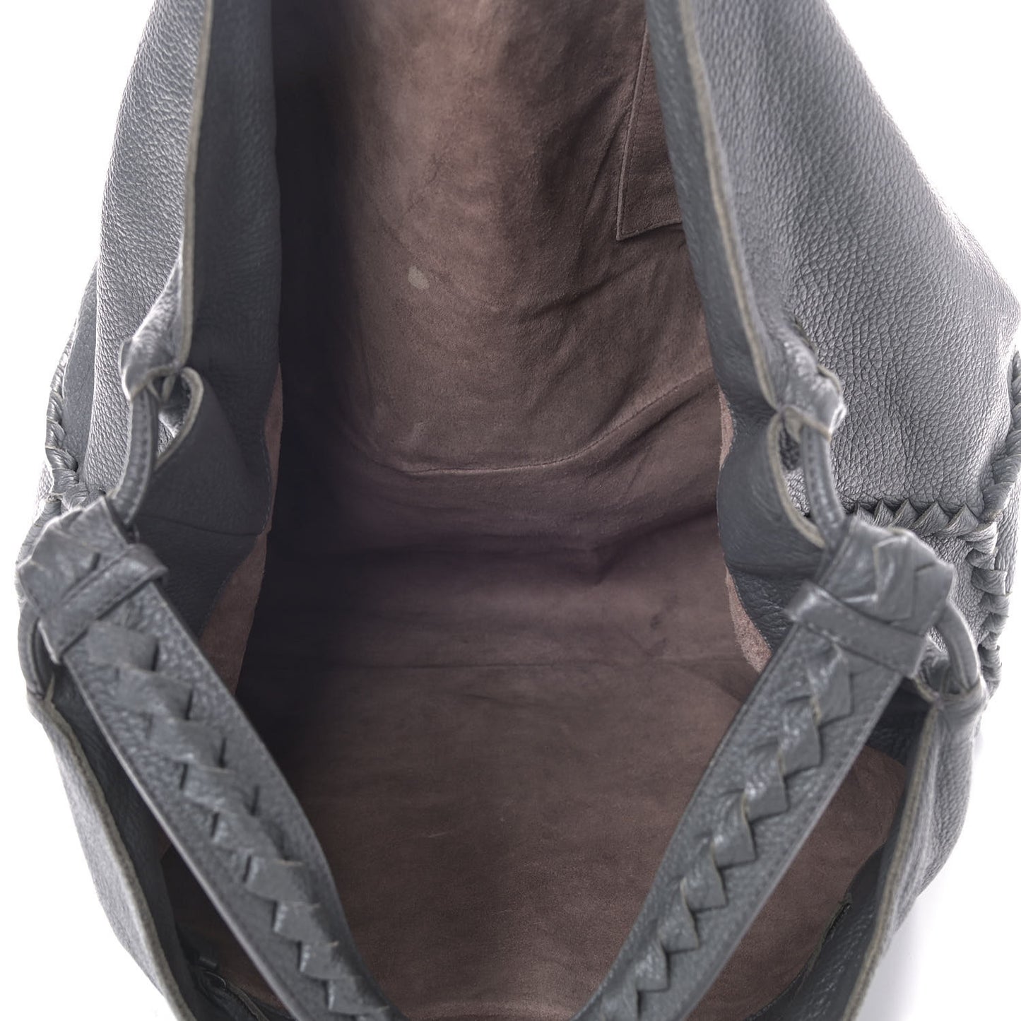 Washed Cervo Deerskin Shoulder Bag New Light Grey