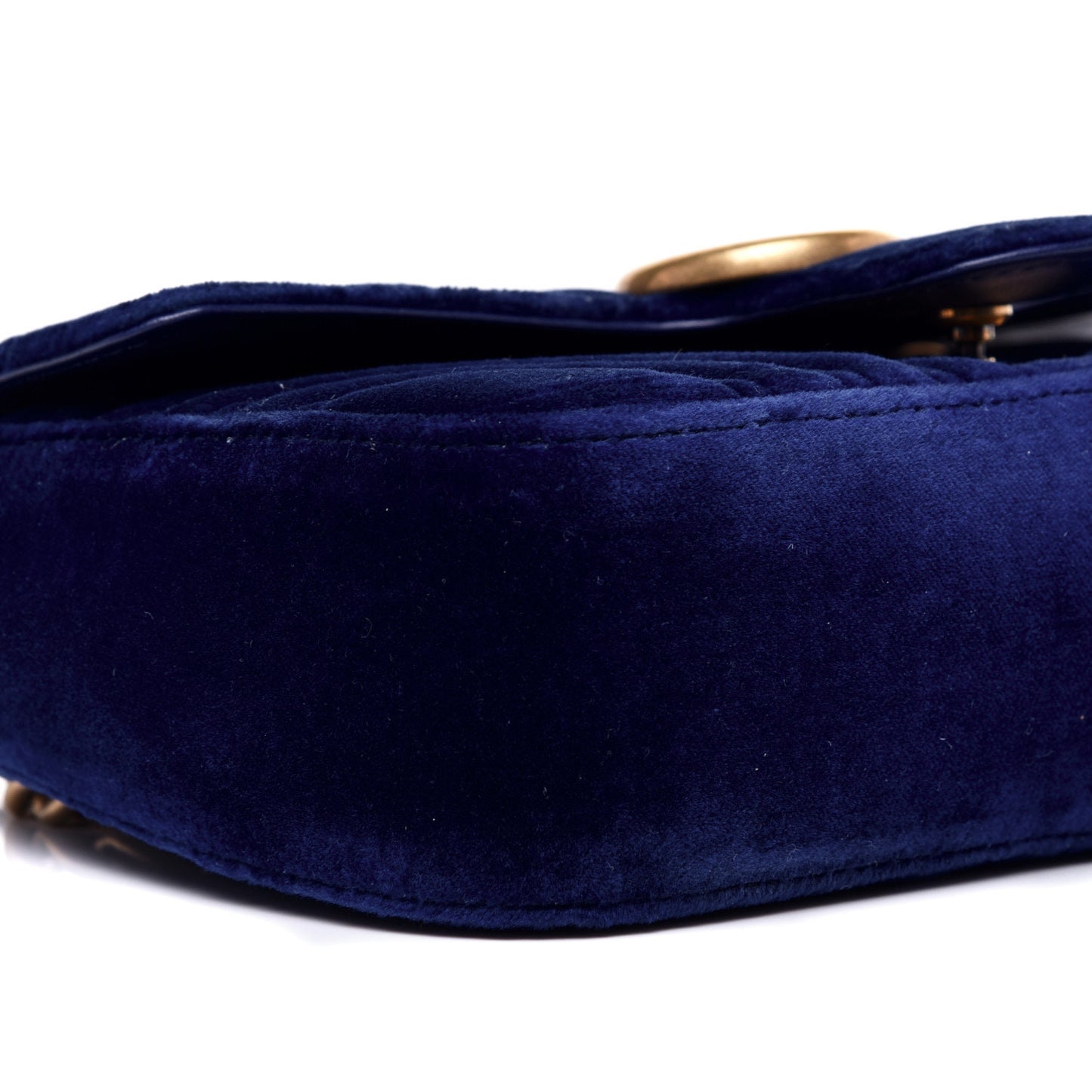 Velvet Matelasse Mini GG Marmont Shoulder Bag Cobalt Blue