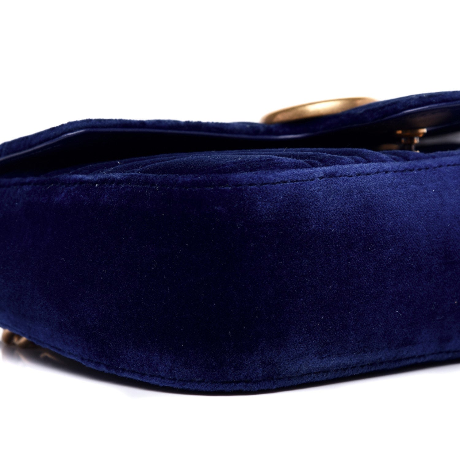 Gucci Velvet Matelasse Mini GG Marmont Shoulder Bag Cobalt Blue 6 of 11