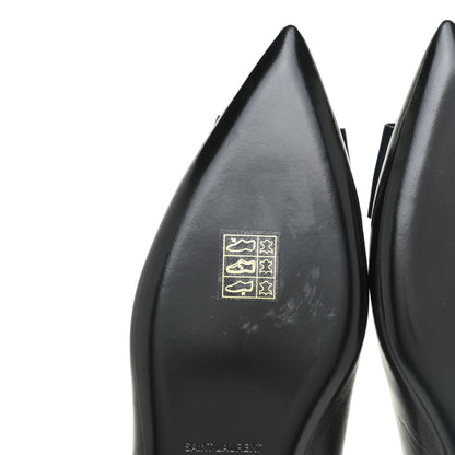 Saint Laurent Patent Smooth Lambskin Anais Slingback Flats 36.5 Black Navy 7 of 16