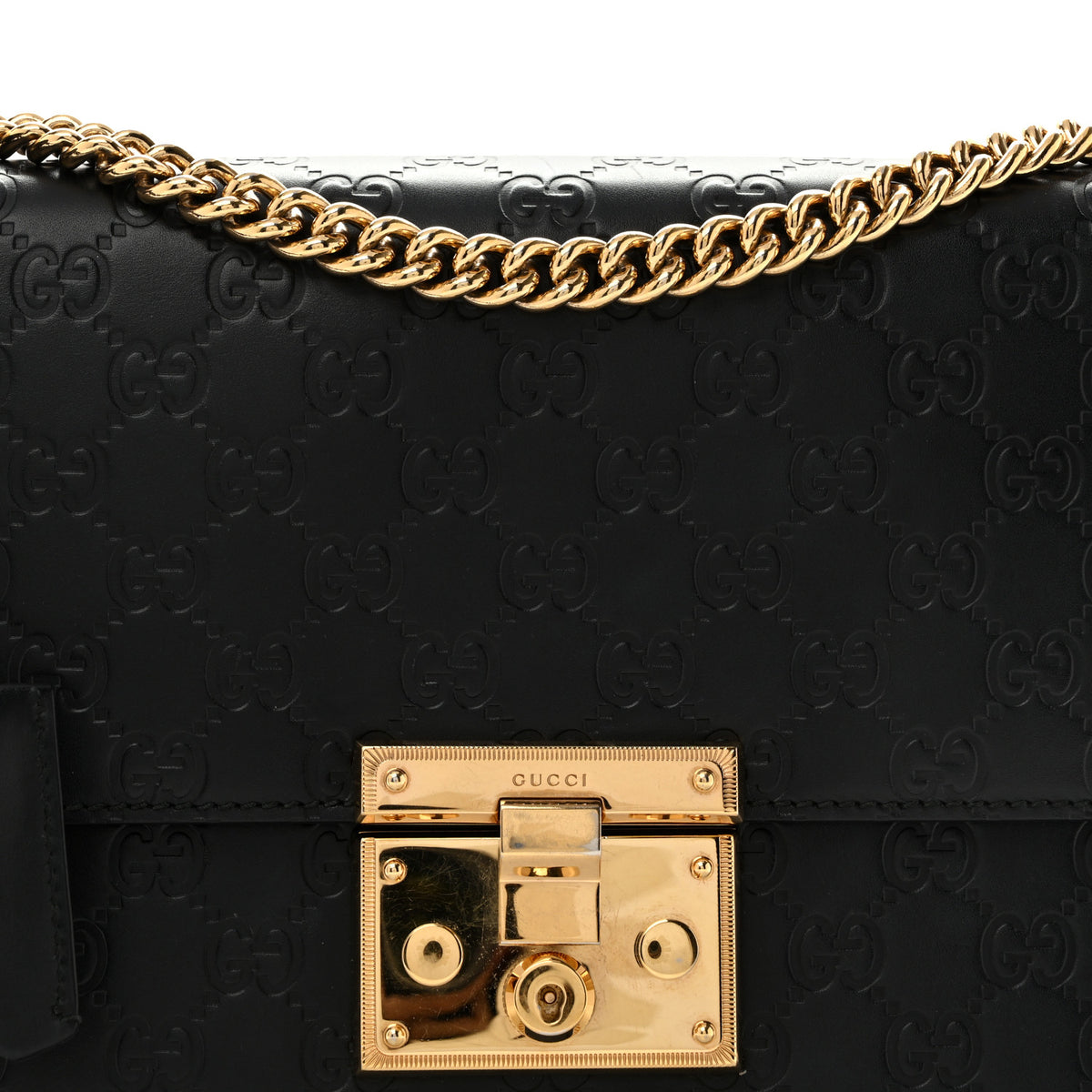 Gucci Guccissima Medium Padlock Shoulder Bag Black 8 of 14