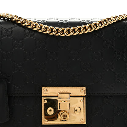 Gucci Guccissima Medium Padlock Shoulder Bag Black 8 of 14