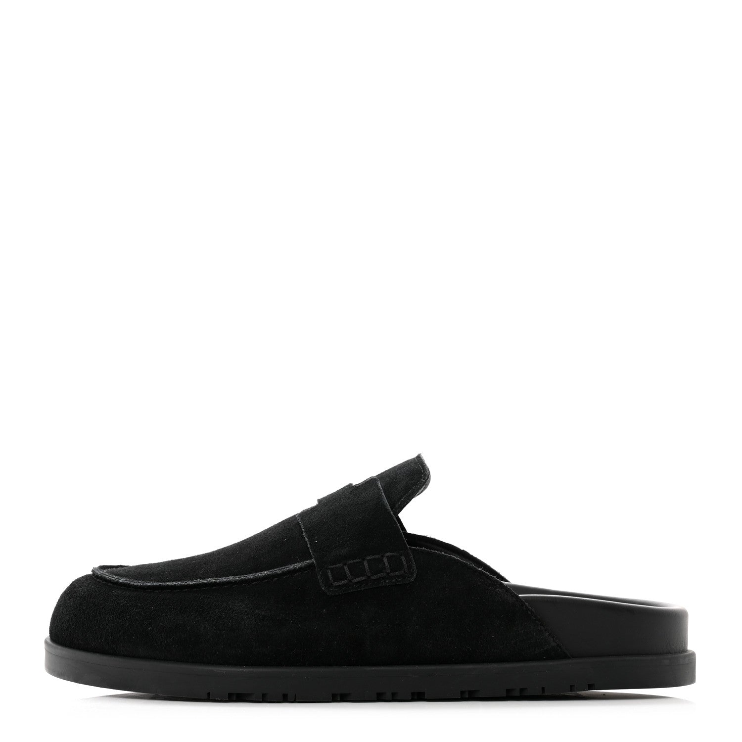 Hermes Suede Calfskin Go Mules 40.5 Black 1 of 8