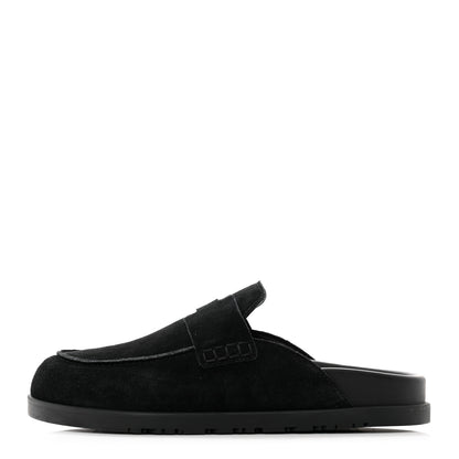 Hermes Suede Calfskin Go Mules 40.5 Black 1 of 8