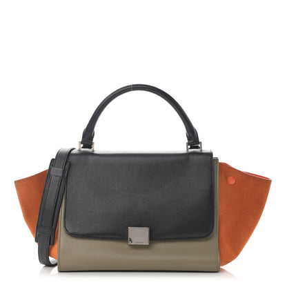Celine Smooth Calfskin Suede Small Tri-Color Trapeze Orange 1 of 22