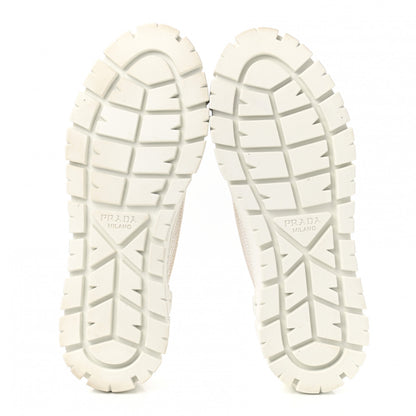 Prada Paillettes Triangle Logo Double Wheel 50mm Sneakers 37 White 5 of 10