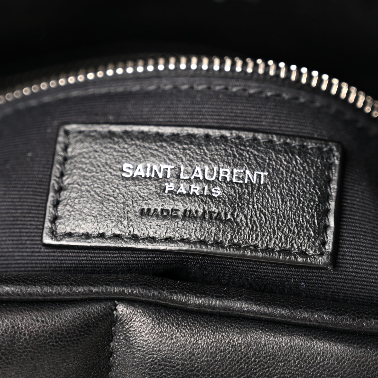 Lambskin Quilted Medium Loulou Puffer Monogram Chain Satchel Black
