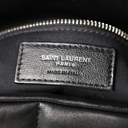 Saint Laurent Lambskin Quilted Medium Loulou Puffer Monogram Chain Satchel Black 6 of 11