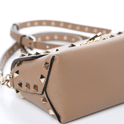 Valentino Garavani Pebbled Calfskin Mini Rockstud Crossbody Bag Deep Alpaca 7 of 8