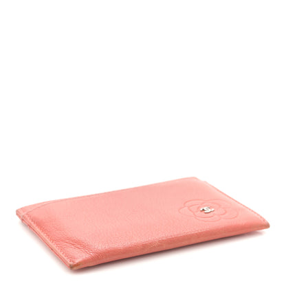 Chanel Goatskin Embossed Camellia Card Holder Coral 4 of 10