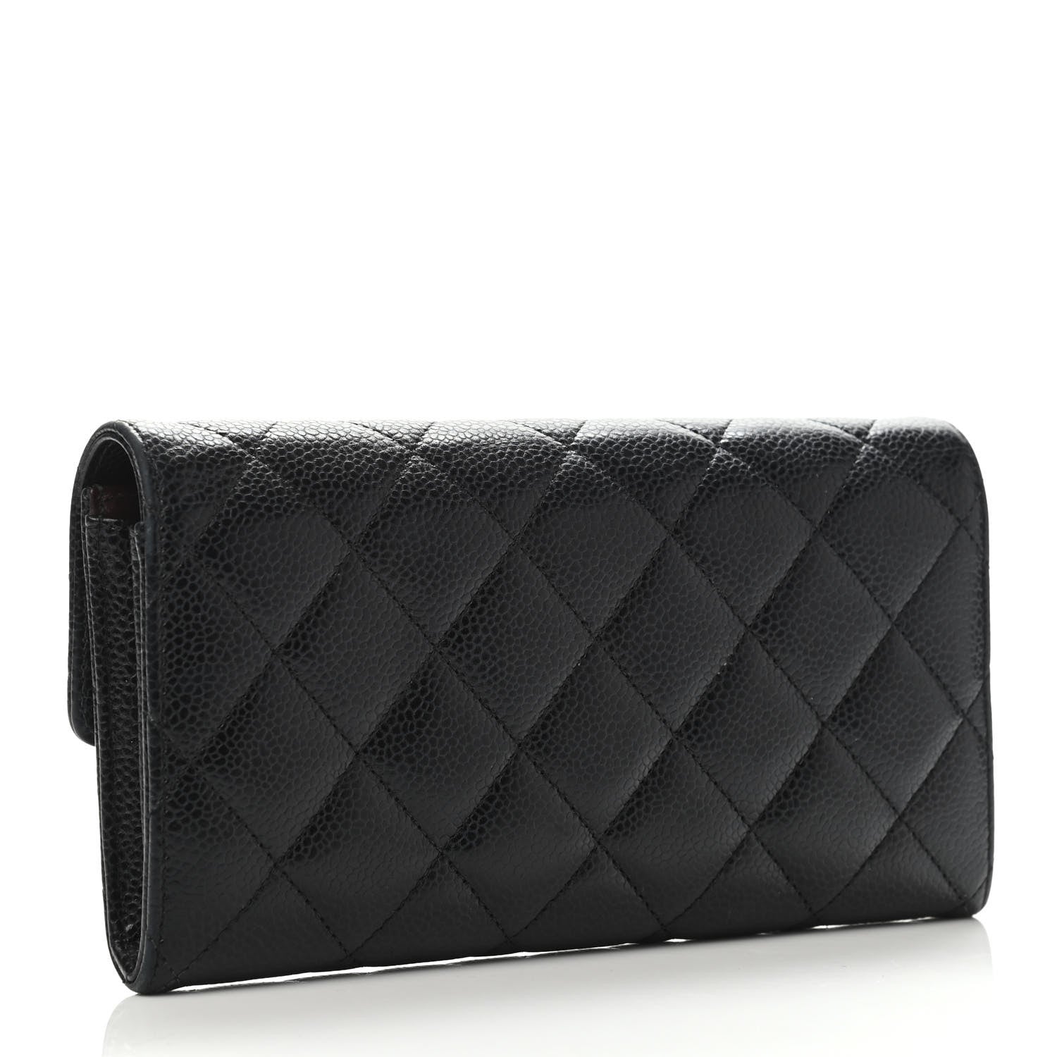 Chanel Caviar Quilted Large Gusset Flap Wallet Black 2 of 4