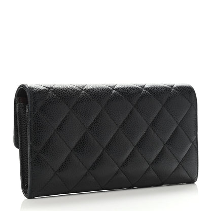 Chanel Caviar Quilted Large Gusset Flap Wallet Black 2 of 4