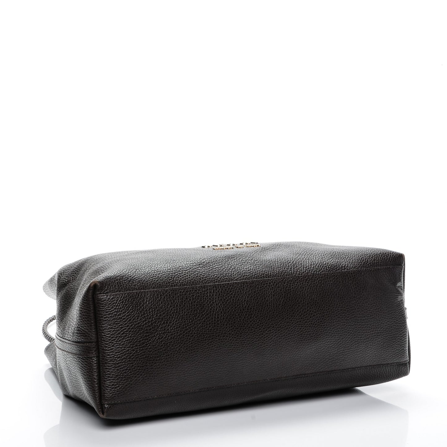Calfskin Large Gifford Braided Handle Tote Dark Brown