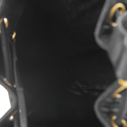 Chanel Lambskin Quilted Drawstring Bag Black 10 of 19