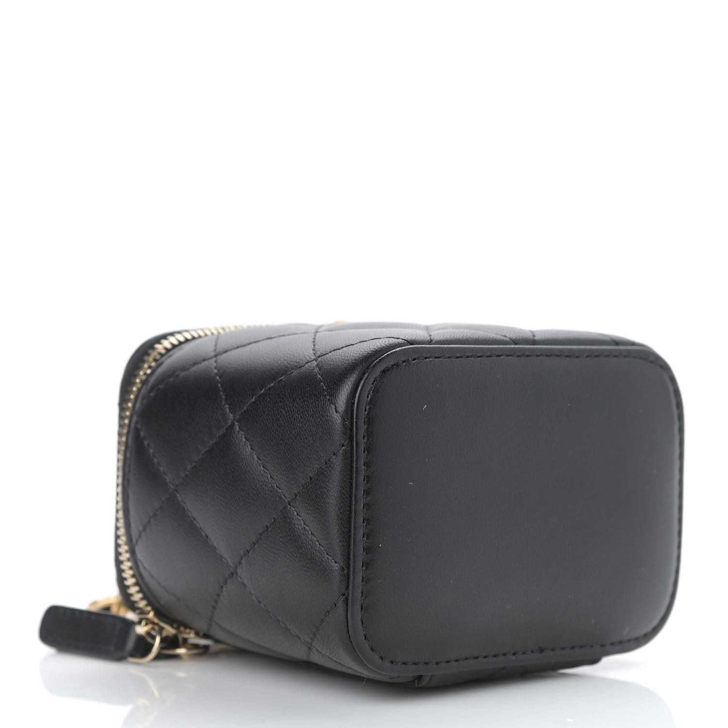 Chanel Lambskin Quilted Mini Pearl Crush Vanity Case With Chain Black 4 of 11