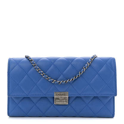 Chanel Lambskin Quilted Clutch with Chain Blue 1 of 13