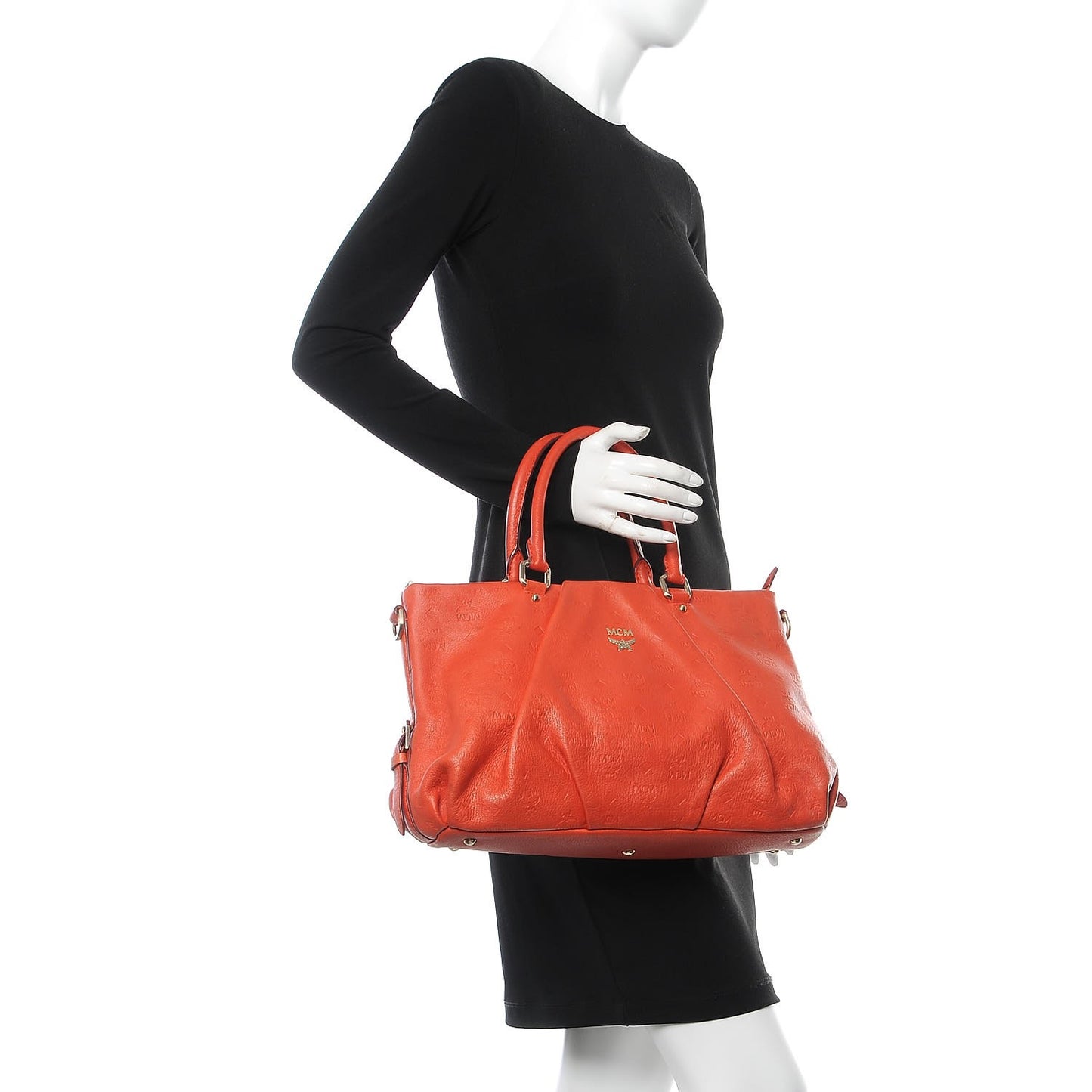 Calfskin Ottomar Monogram Tote Orange