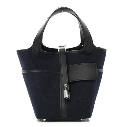 Hermes Toile Goeland Swift Cargo Picotin Lock 18 Bleu Marine 1 of 13