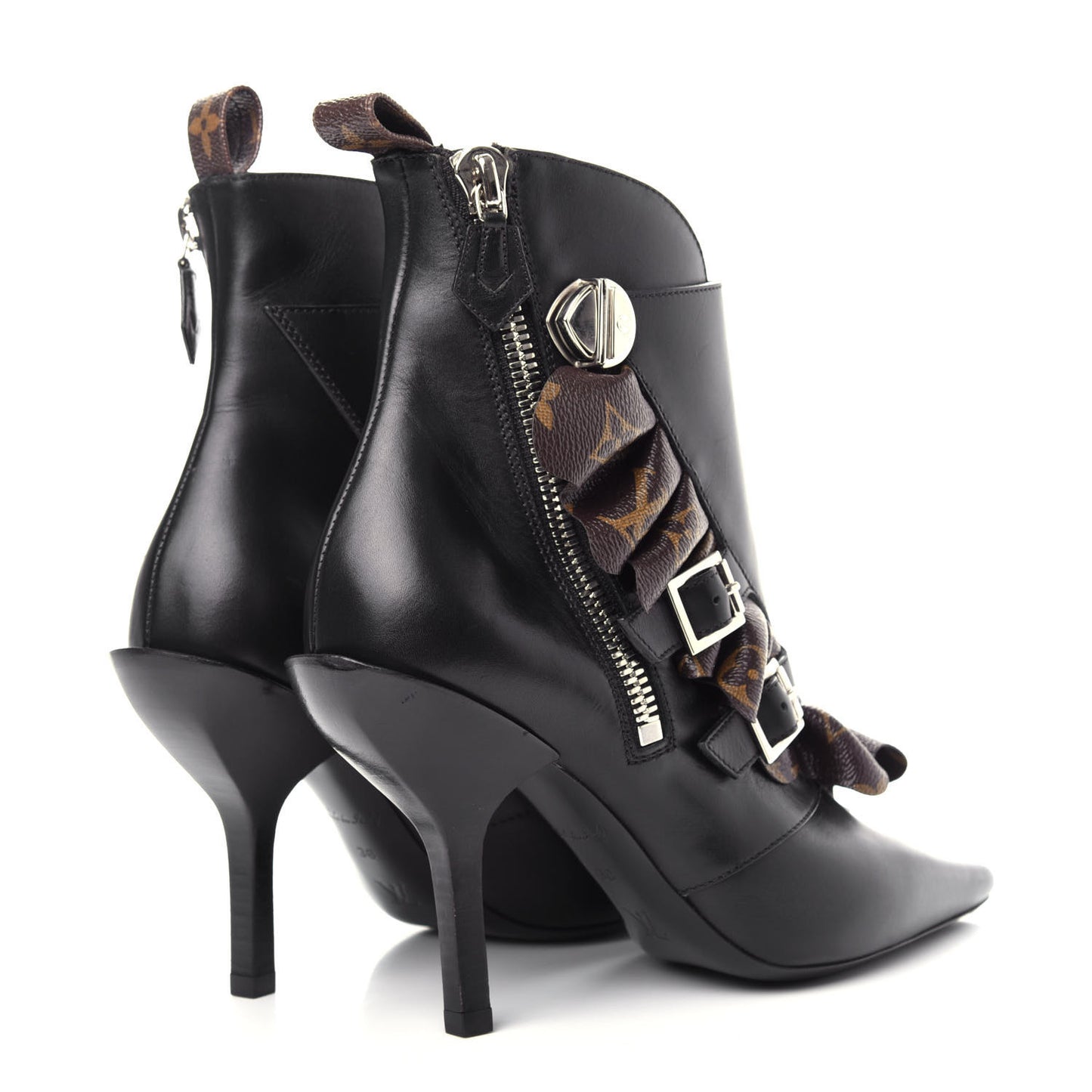 Calfskin Monogram Janet Ankle Boots 38 Black