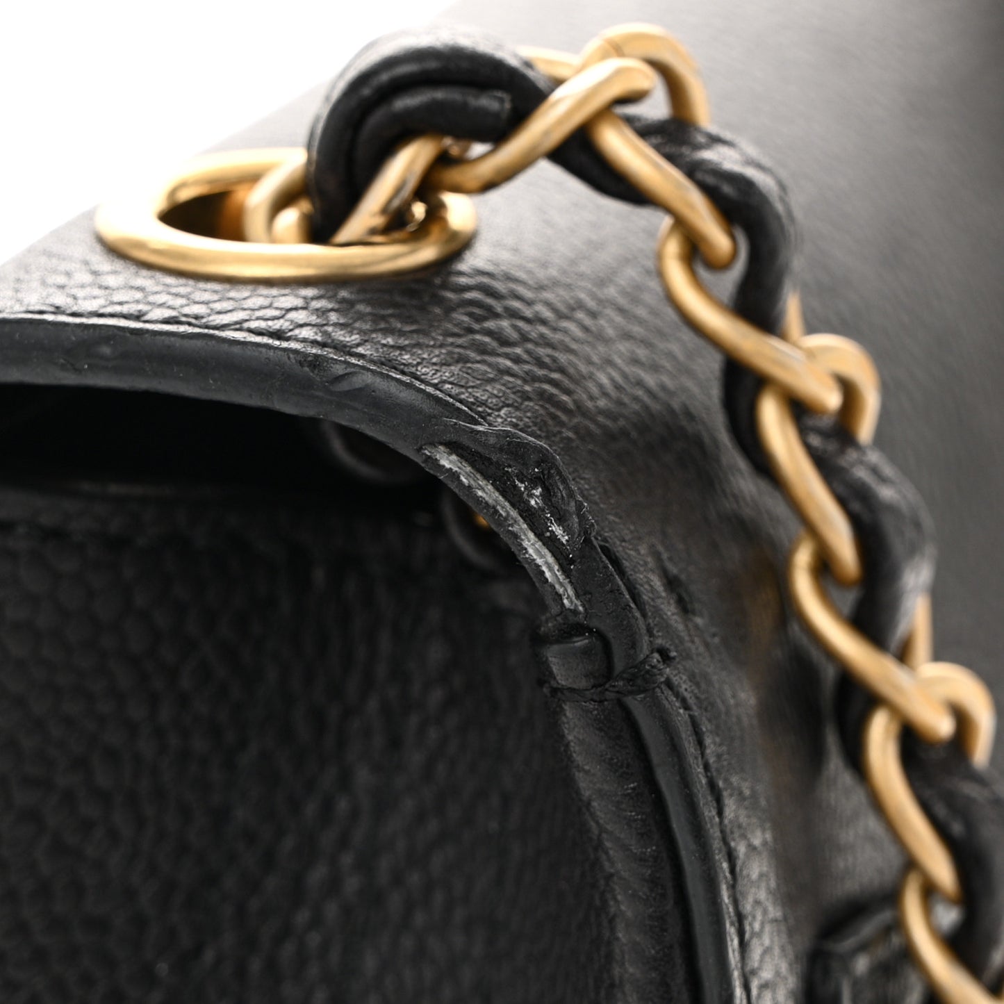 Grained Calfskin Mini Square Classic Pure Flap Black