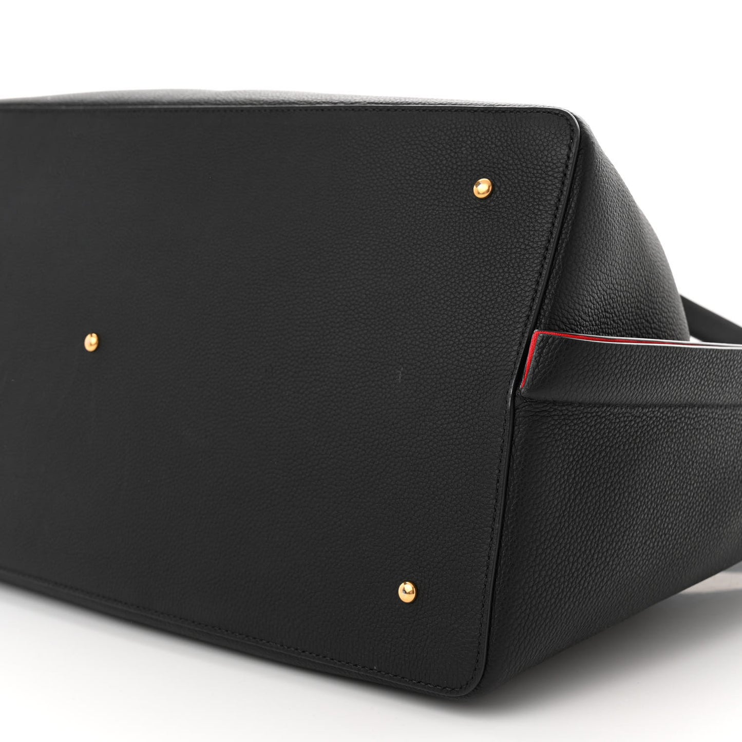 Grainy Calfskin Large VLogo Escape Shopper Black