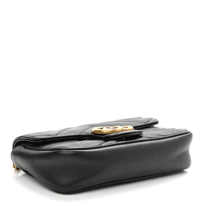 Gucci Calfskin Matelasse Super Mini GG Marmont Shoulder Bag Black 4 of 11