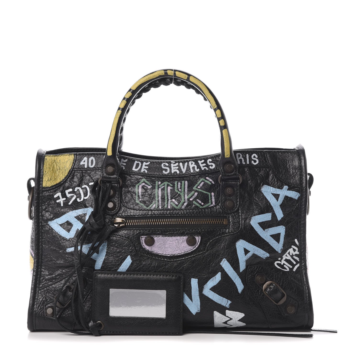 Balenciaga Agneau Graffiti All Over Classic Hardware S City Black Multicolor 1 of 9