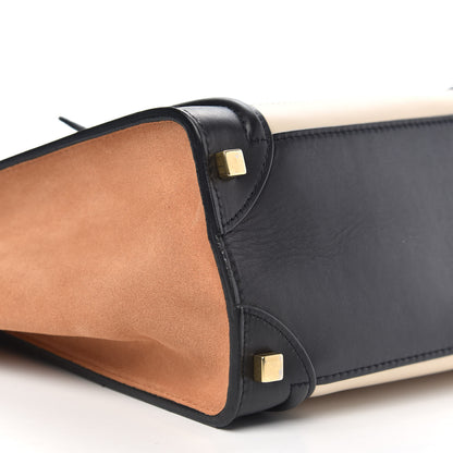 Celine Satin Calfskin Suede Micro Tri-Color Luggage Seashell 8 of 13
