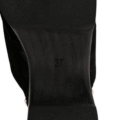 Chanel Suede CC Clogs 37 Black 7 of 9