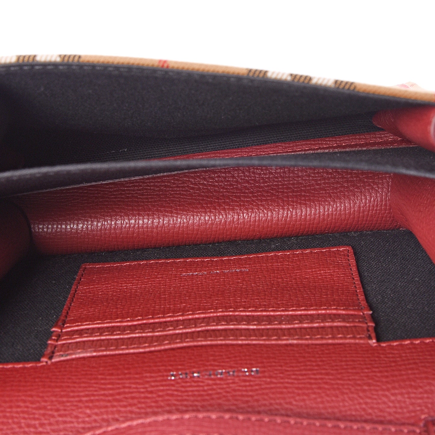 Derby Calfskin House Check Mini Macken Crossbody Bag Russet Red