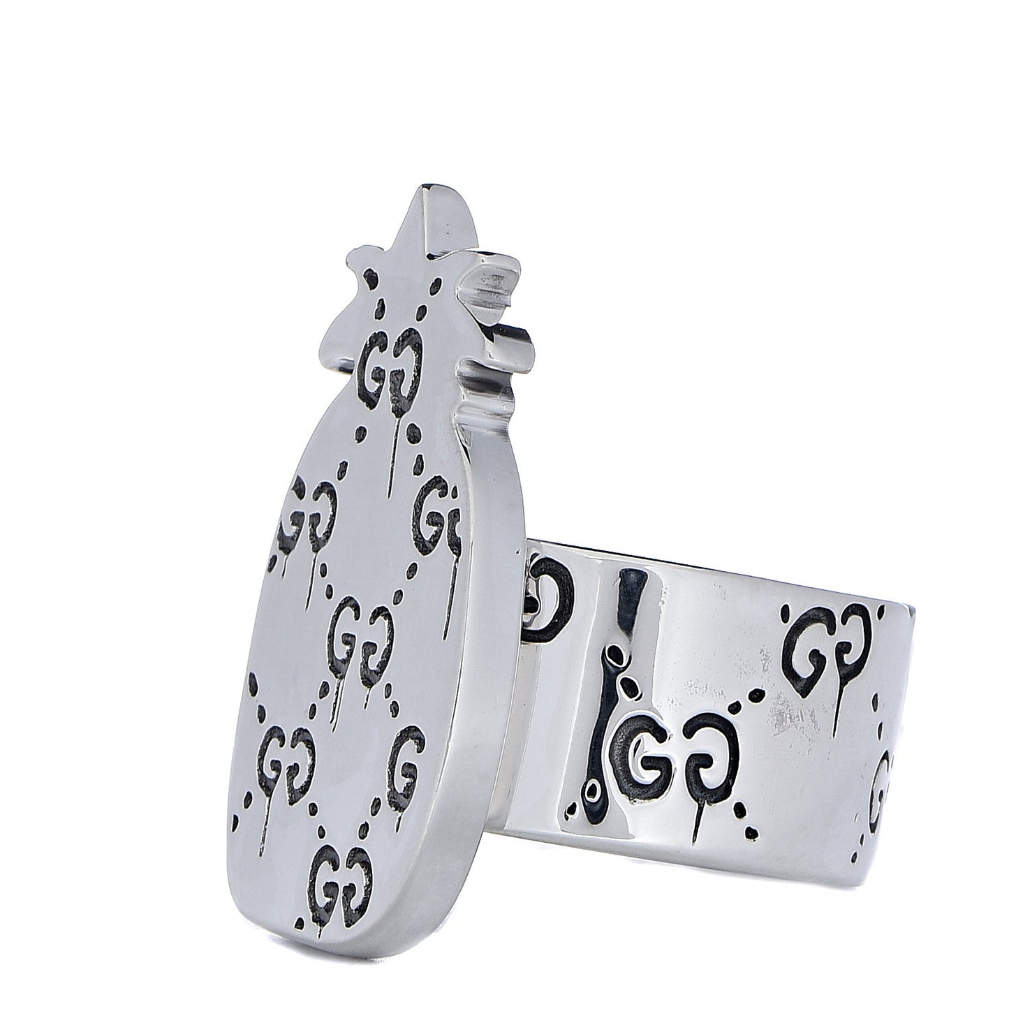 Sterling Silver GucciGhost Pineapple Ring 50 5.5