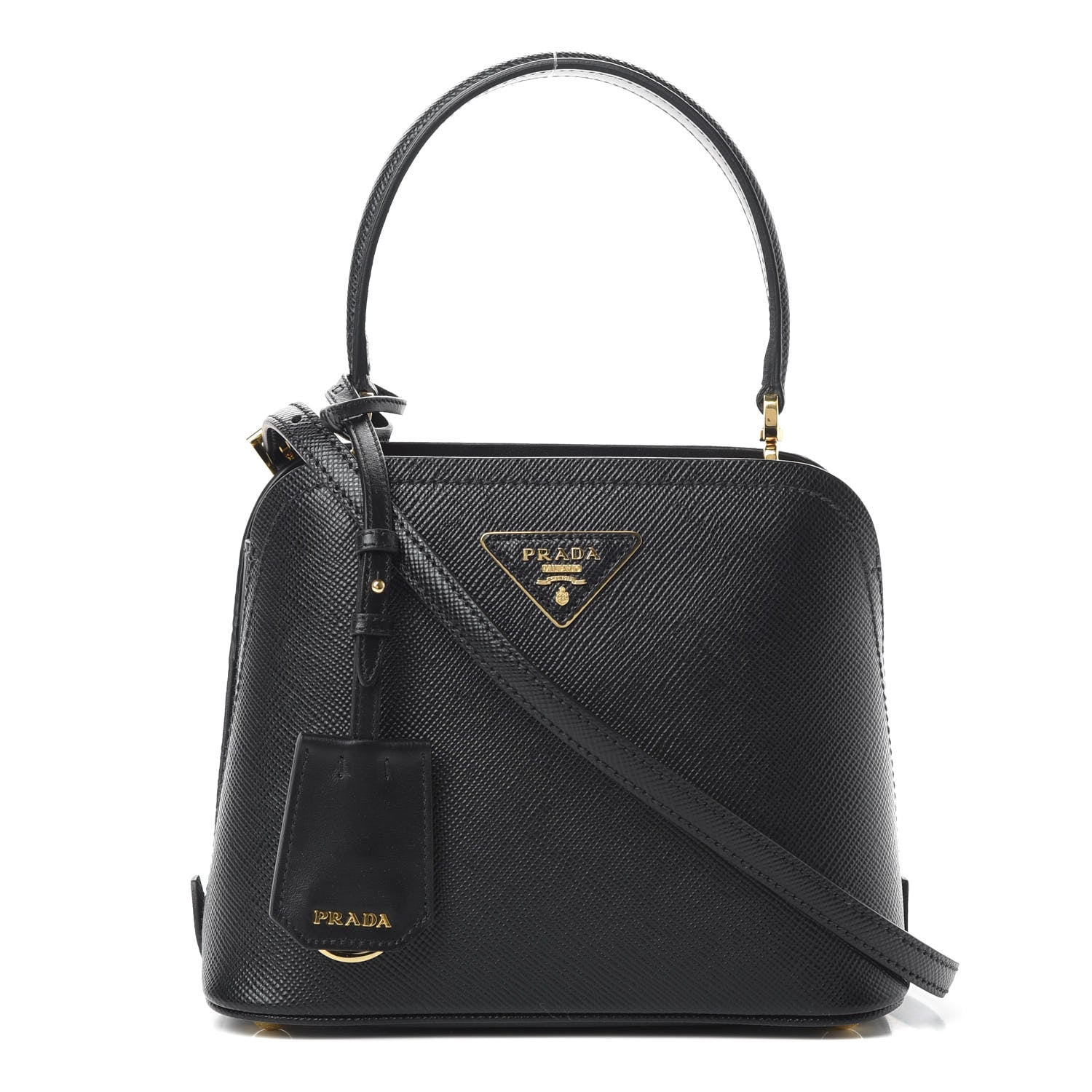 Prada Saffiano Cuir Micro Matinee Tote Black 1 of 10