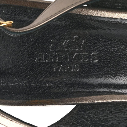 Hermes Metallic Nappa Night 70 Slingback Sandals 36 Mordore 8 of 8