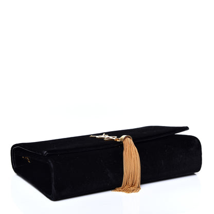 Saint Laurent Velvet Medium Monogram Kate Tassel Shoulder Bag Black 4 of 11