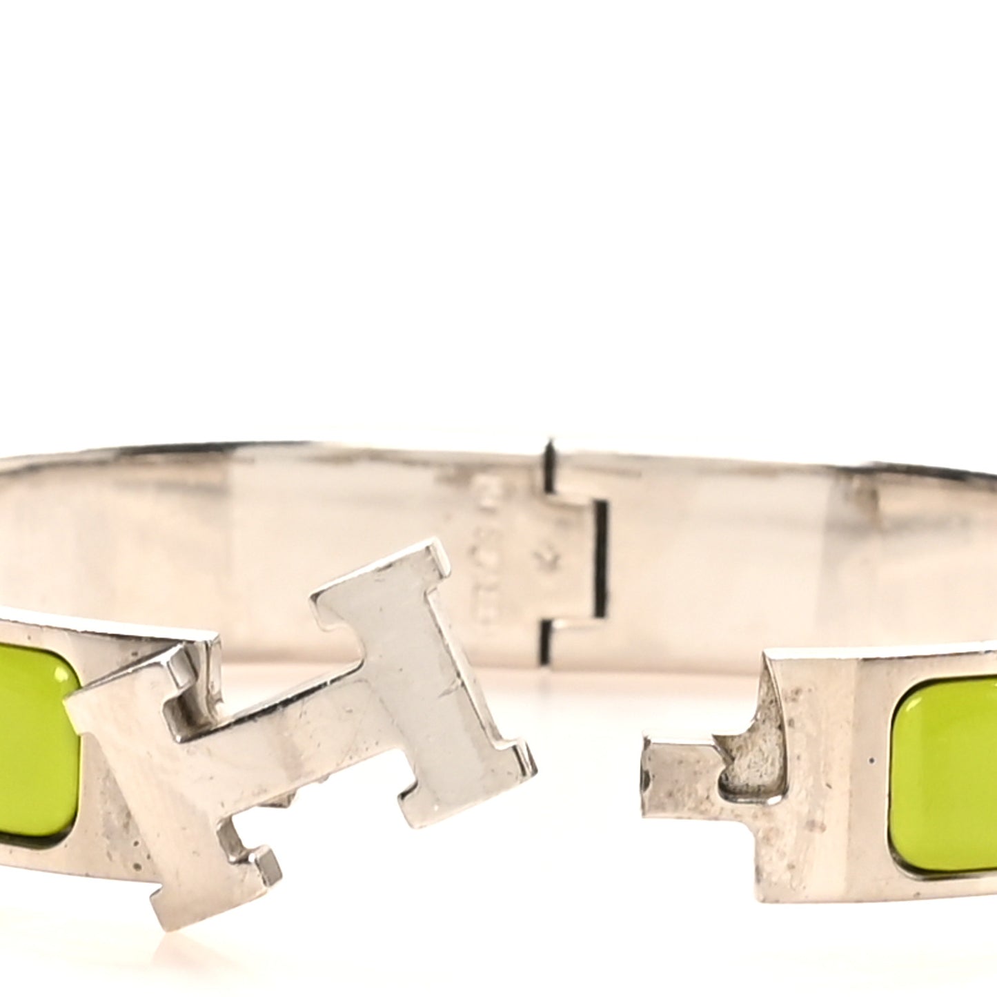 Enamel Narrow Clic Clac H Bracelet PM Vert Prairie