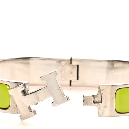 Hermes Enamel Narrow Clic Clac H Bracelet PM Vert Prairie 4 of 5