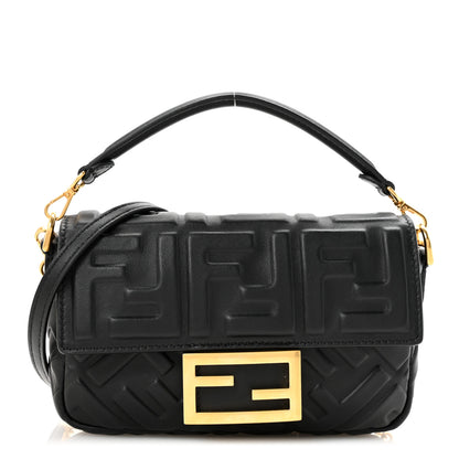 Fendi Nappa FF 1974 Embossed Mini Baguette Black 1 of 10
