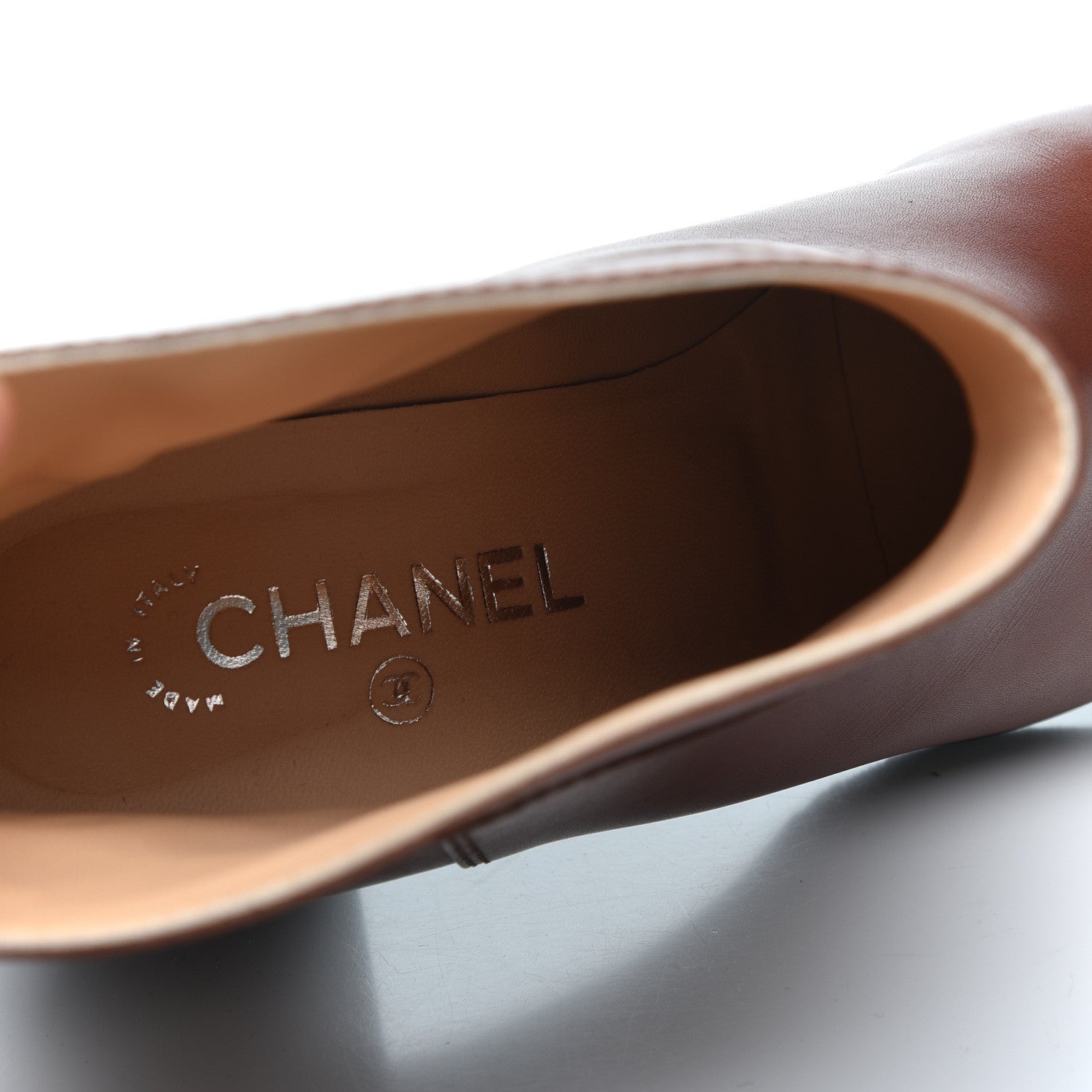 Chanel Lambskin CC Ankle Boots 40 Marron 9 of 13