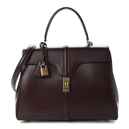 Celine Satinated Calfskin Medium 16 Top Handle Bag Burgundy 1 of 8