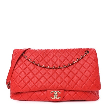 Chanel Calfskin Quilted XXL Travel Flap Bag Red 1 of 5