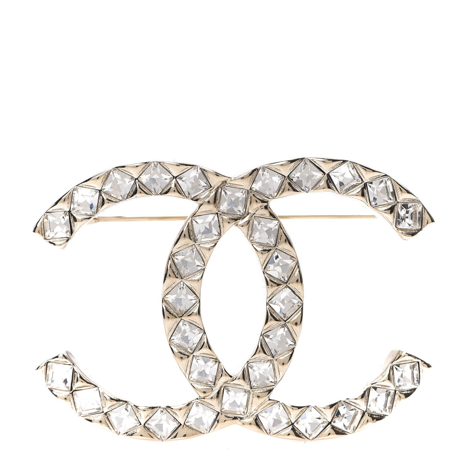 Chanel Baguette Crystal High Society CC Brooch Gold 1 of 4