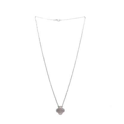 Van Cleef & Arpels 18K White Gold Mother of Pearl Vintage Alhambra Pendant Necklace 3 of 6