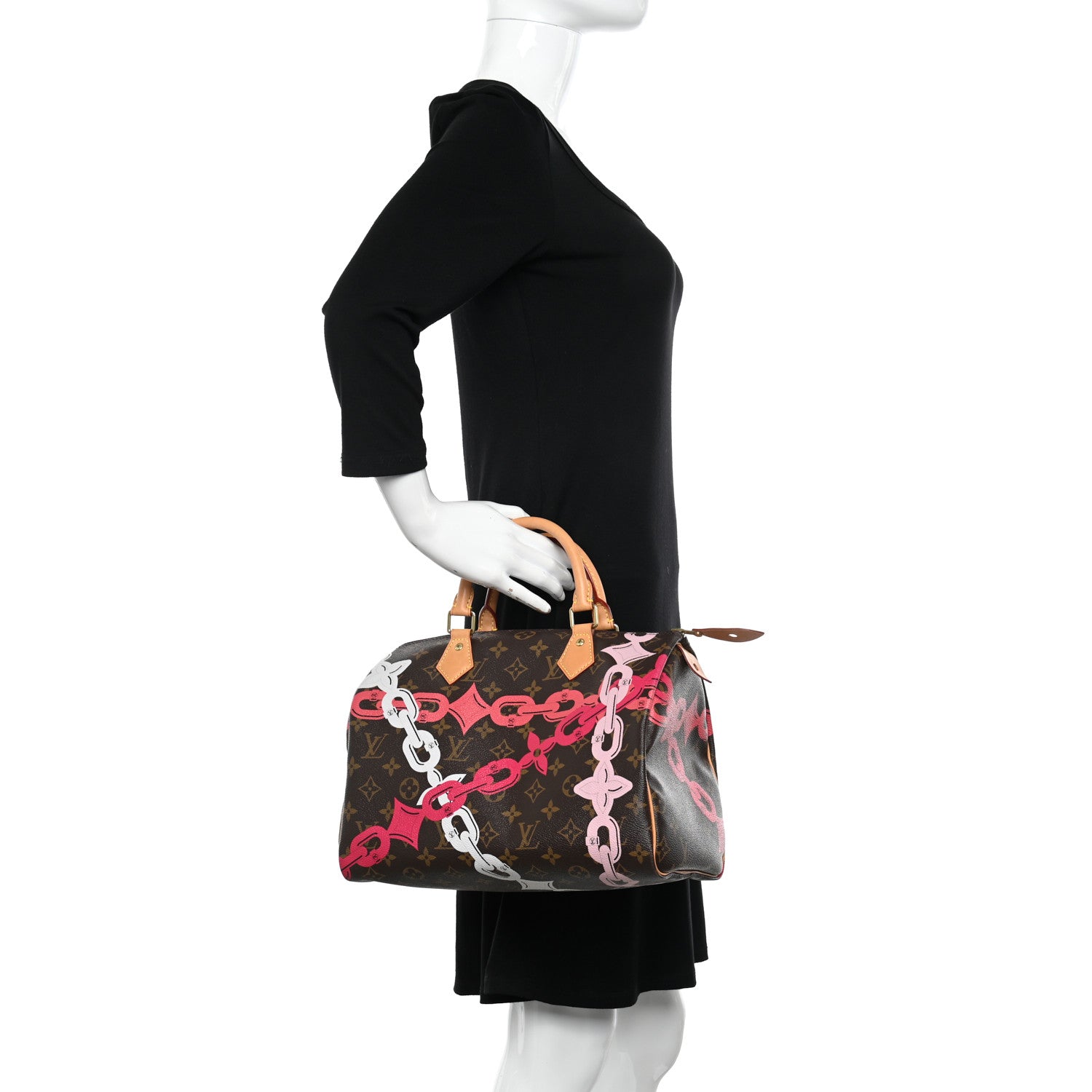 Louis Vuitton Monogram Bay Speedy 30 Rose Ballerine Poppy 2 of 10