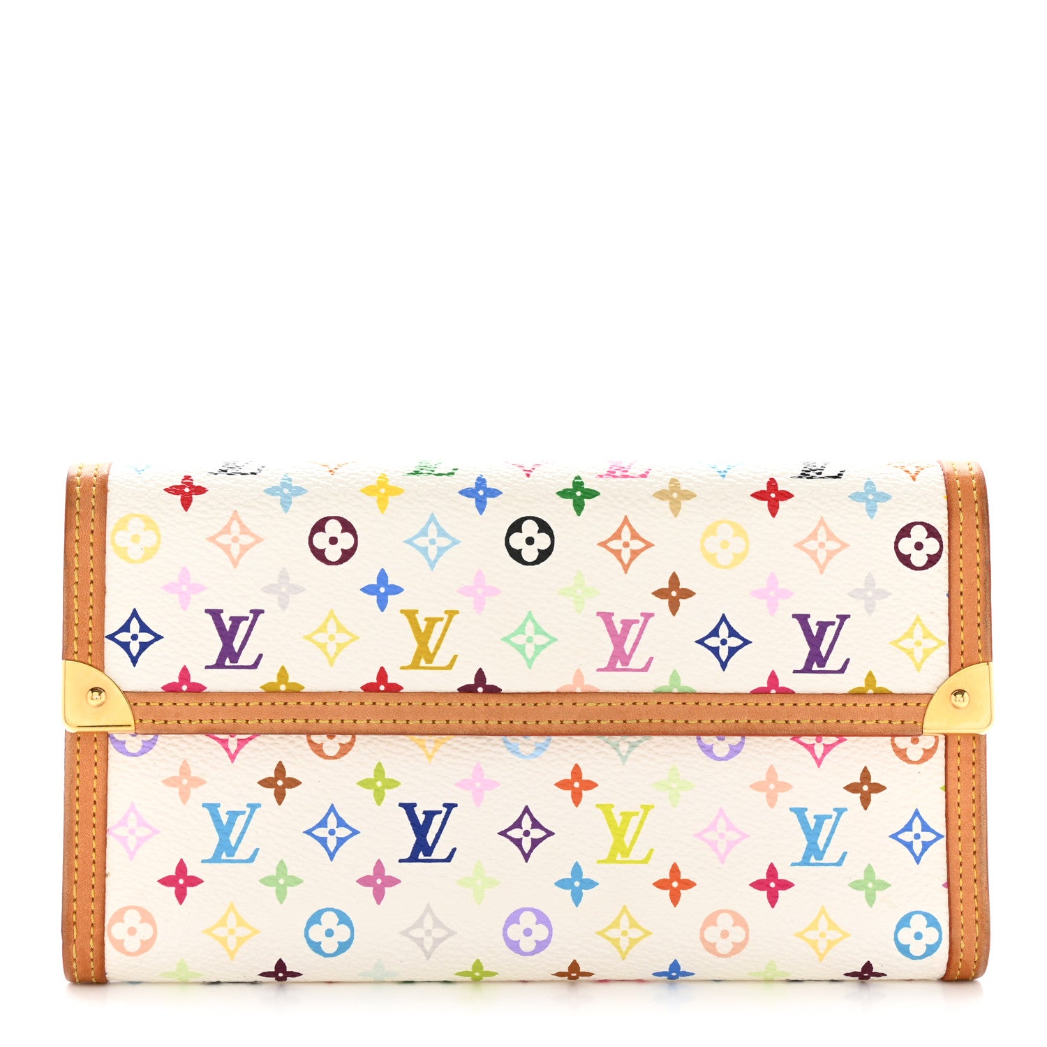 Louis Vuitton Monogram Multicolor Porte Tresor International Wallet White 1 of 13