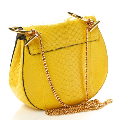 Chloe Snakeskin Mini Drew Shoulder Bag Yellow 3 of 10