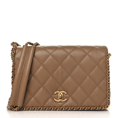 Chanel Caviar Quilted Never Ending Chain Flap Beige 1 of 10